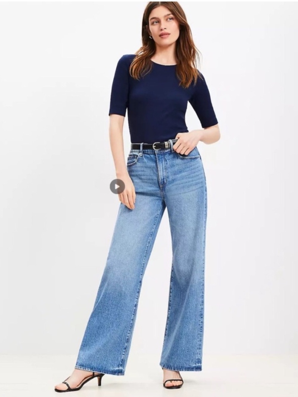 Ann Taylor LOFT High Rise Wide Leg Jean Size 14/32 TALL